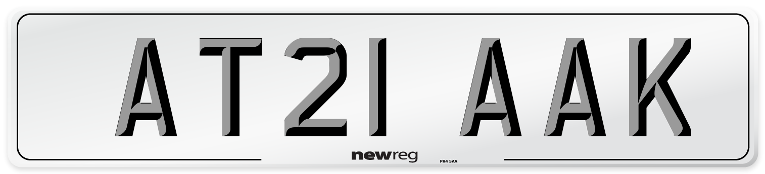AT21 AAK Number Plate from New Reg